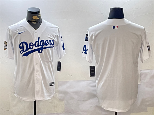 Men's Los Angeles Dodgers Blank White 2024 World Series With Fernando Memorial Patch Home Limited Stitched Baseball Jersey Men's Los Angeles Dodgers Blank White 2024 World Series With Fernando Memorial Patch Home Limited Stitched Baseball Jersey